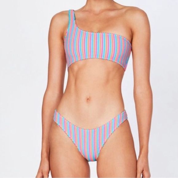 triangl swimwear Other - TRIANGL MELROSE CHEEKY SHERBET STRIPE SET NEW WITH TAGS + BAG